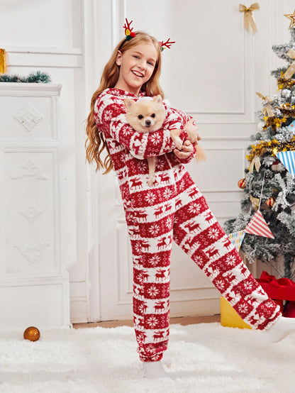 Winter Dog Christmas Jumpsuit Clothes Warm Plush Pet Pajamas for Small Medium Dogs Cats Overalls Puppy York Chihuahua Onesies