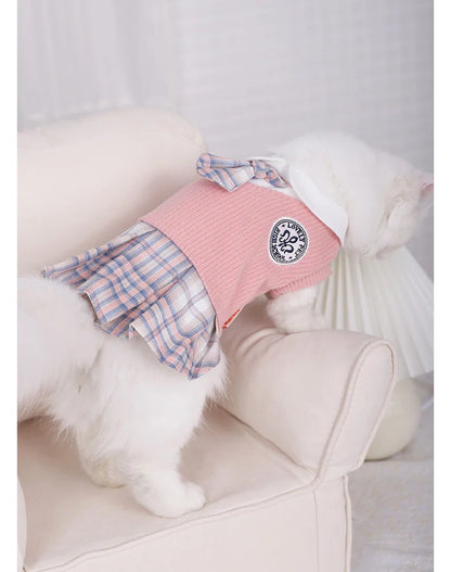 Cute Cat Clothes For Autumn Winter Warm Skin-Friendly Lovely Cats Clothing For Ragdoll Blue Cat Kitten Dress ropa para gato