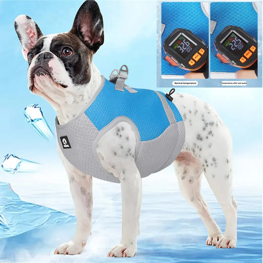 Dog Cooling Vest Dog Harness for Small Medium Largre Dog Adjustable Reflective Vest Summer Ice Quick Release Hot Pet Cool Jacket