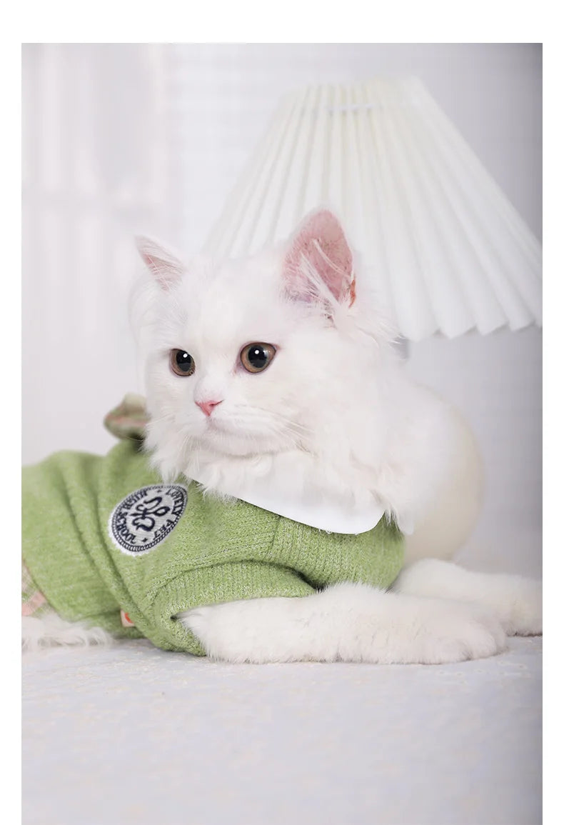 Cute Cat Clothes For Autumn Winter Warm Skin-Friendly Lovely Cats Clothing For Ragdoll Blue Cat Kitten Dress ropa para gato