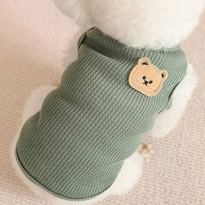 Dogs Thin Small Fashion Bear Vest Pet Dog Clothes Cat Solid T-shirt Clothing Chihuahua Summer Breathable Girl Pug Pet Vest York