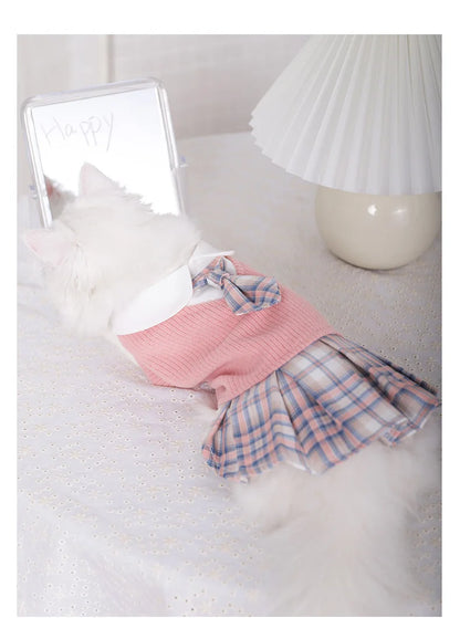 Cute Cat Clothes For Autumn Winter Warm Skin-Friendly Lovely Cats Clothing For Ragdoll Blue Cat Kitten Dress ropa para gato