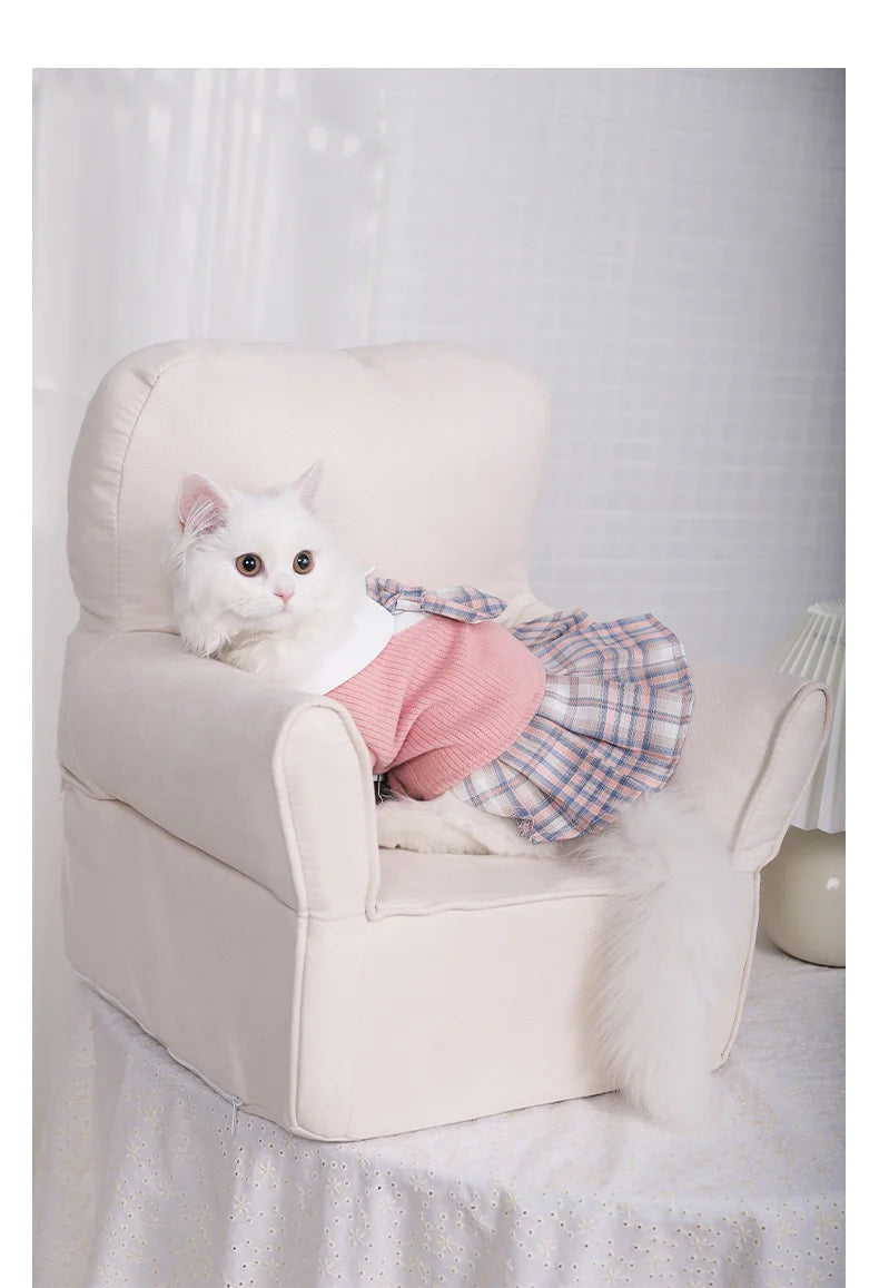 Cute Cat Clothes For Autumn Winter Warm Skin-Friendly Lovely Cats Clothing For Ragdoll Blue Cat Kitten Dress ropa para gato