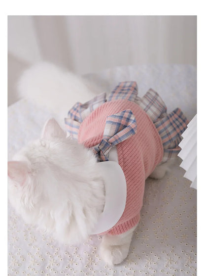 Cute Cat Clothes For Autumn Winter Warm Skin-Friendly Lovely Cats Clothing For Ragdoll Blue Cat Kitten Dress ropa para gato