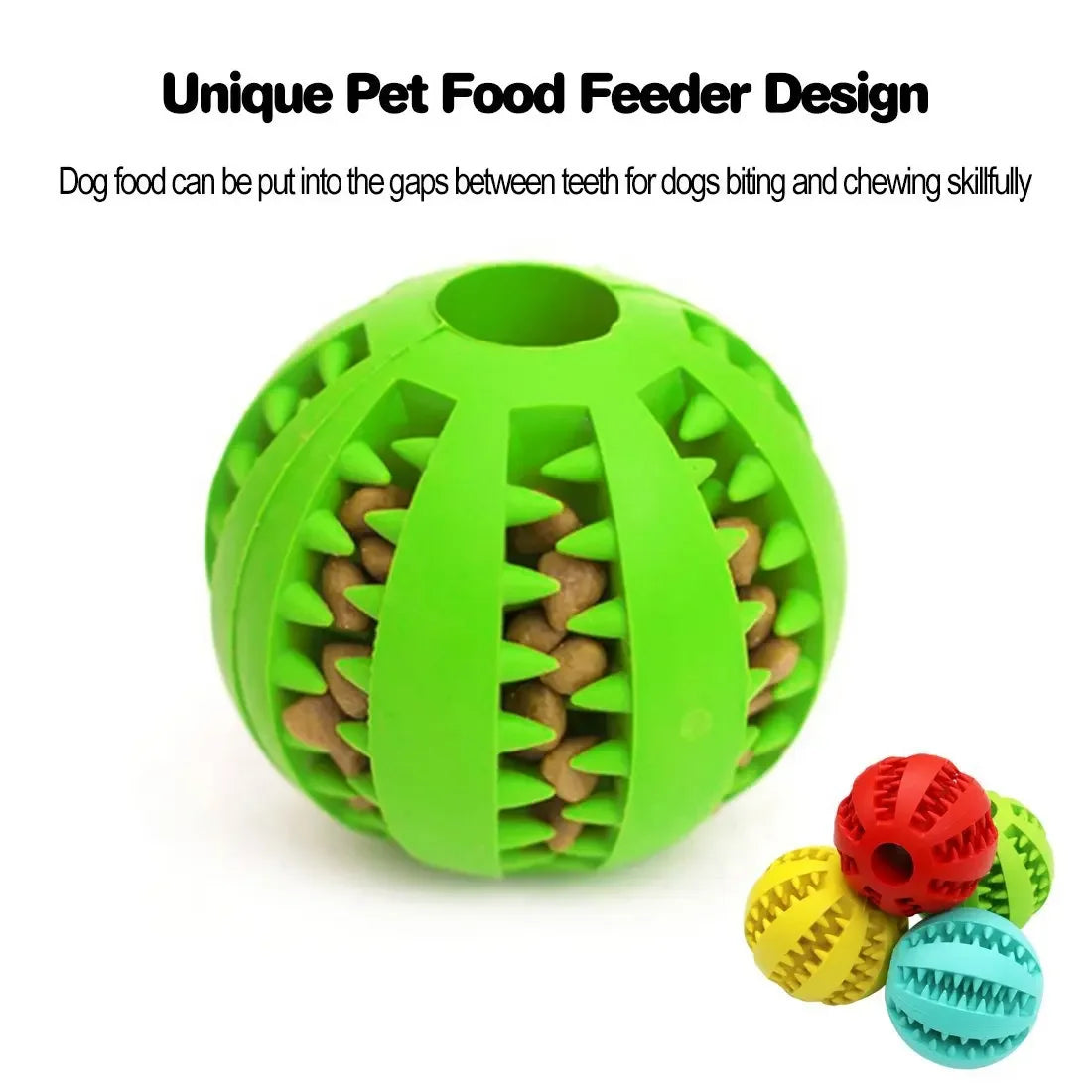 Dog Ball Toys for Small Dogs Interactive Elasticity Puppy Chew Toy Tooth Cleaning Rubber Food Ball Toy Pet Stuff Accessories