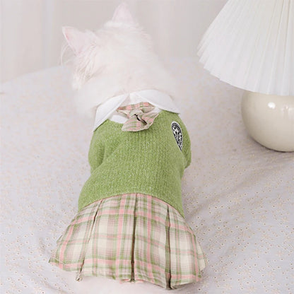 Cute Cat Clothes For Autumn Winter Warm Skin-Friendly Lovely Cats Clothing For Ragdoll Blue Cat Kitten Dress ropa para gato